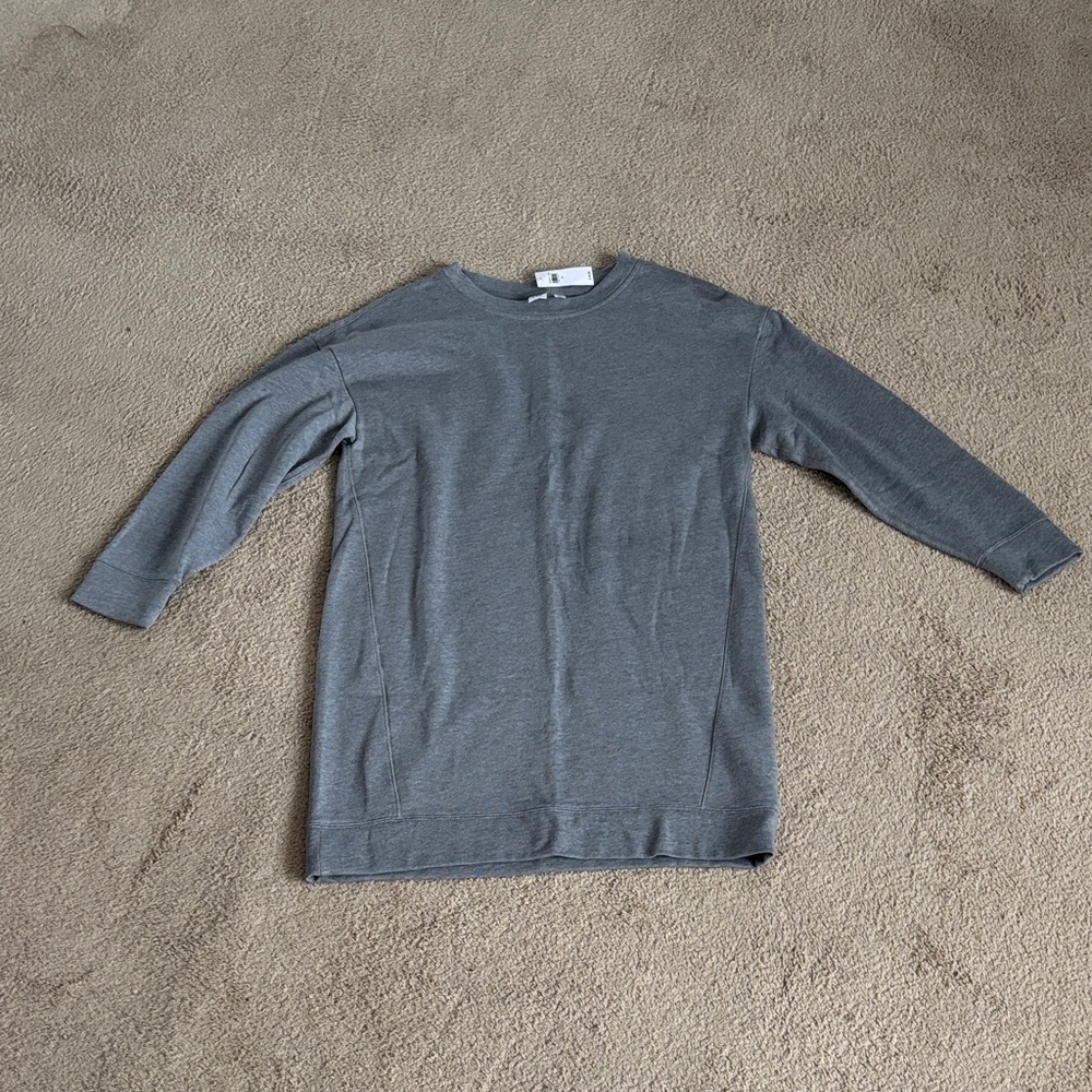 Gray Long Sleeve Sweatshirt Dress